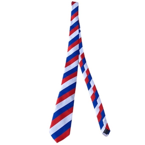 USA 100% Silk Patriotic Tie Red White & Blue 🇺🇸 - Picture 4 of 6